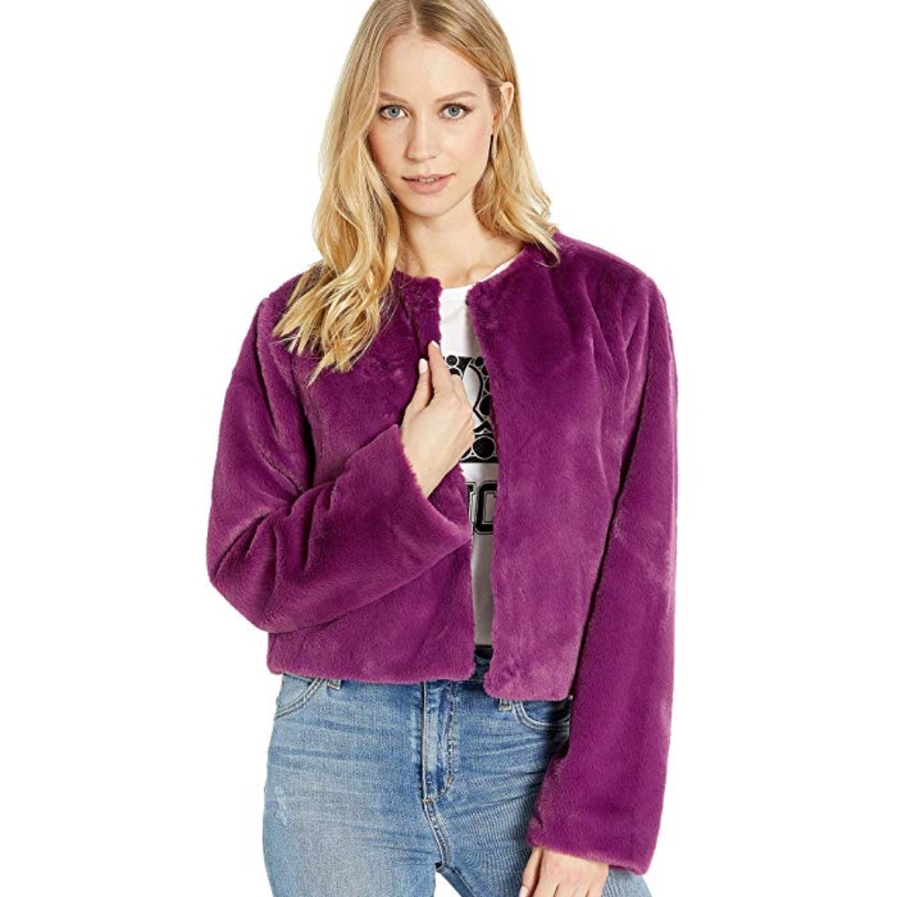 Purple Faux Fur Jacket - Small NWT